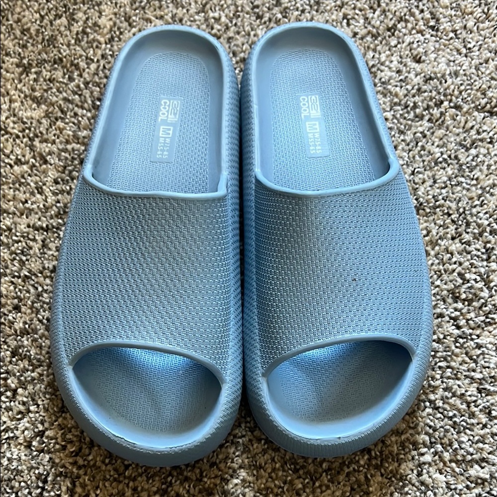 Light Blue Slide Sandals